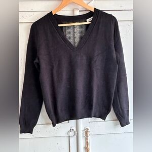 Classic Black V-Neck Women's Sweater